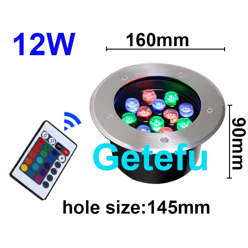 Fernbedienbare RGB LED-Gartenbeleuchtung, Wasserdichte 9W/18W IP67 Outdoor Bodeneinbauleuchte für Gartenwege – Detail 9
