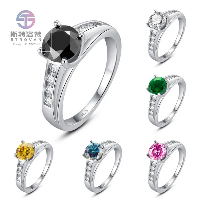 

Trendy Exquisite Four Claw 1CT D Color VVS1 Moissanite Ring S925 Sterling Silver Engagement Ring for Weddings and Parties
