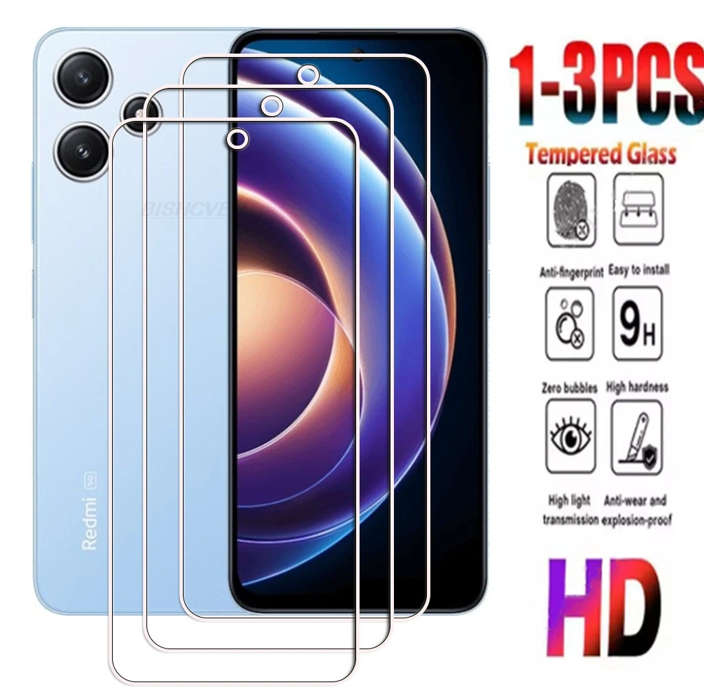 

1-3PCS 9H Tempered Glass For Xiaomi Redmi 12 4G 5G ON Redmi12 Note 12R Note12R Poco M6 Pro Screen Protector Cover Film