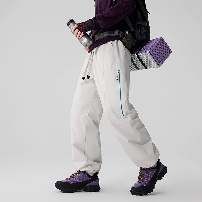 

Men Women Loose Casual Thicken Warm Duck Down Track Cargo Pants Trousers Winter Outdoor Waterproof Down Pants