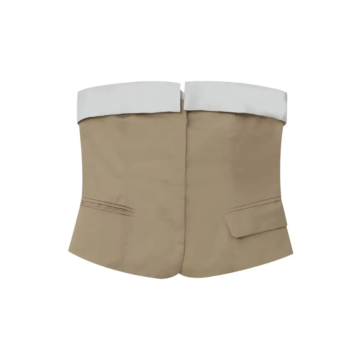 

ЖЕНСКИЙ Лето 2025 г., новый продукт, модный лоскутный топ без бретелек, уникальная рубашка без рукавов на пуговицах, блузки Mujer