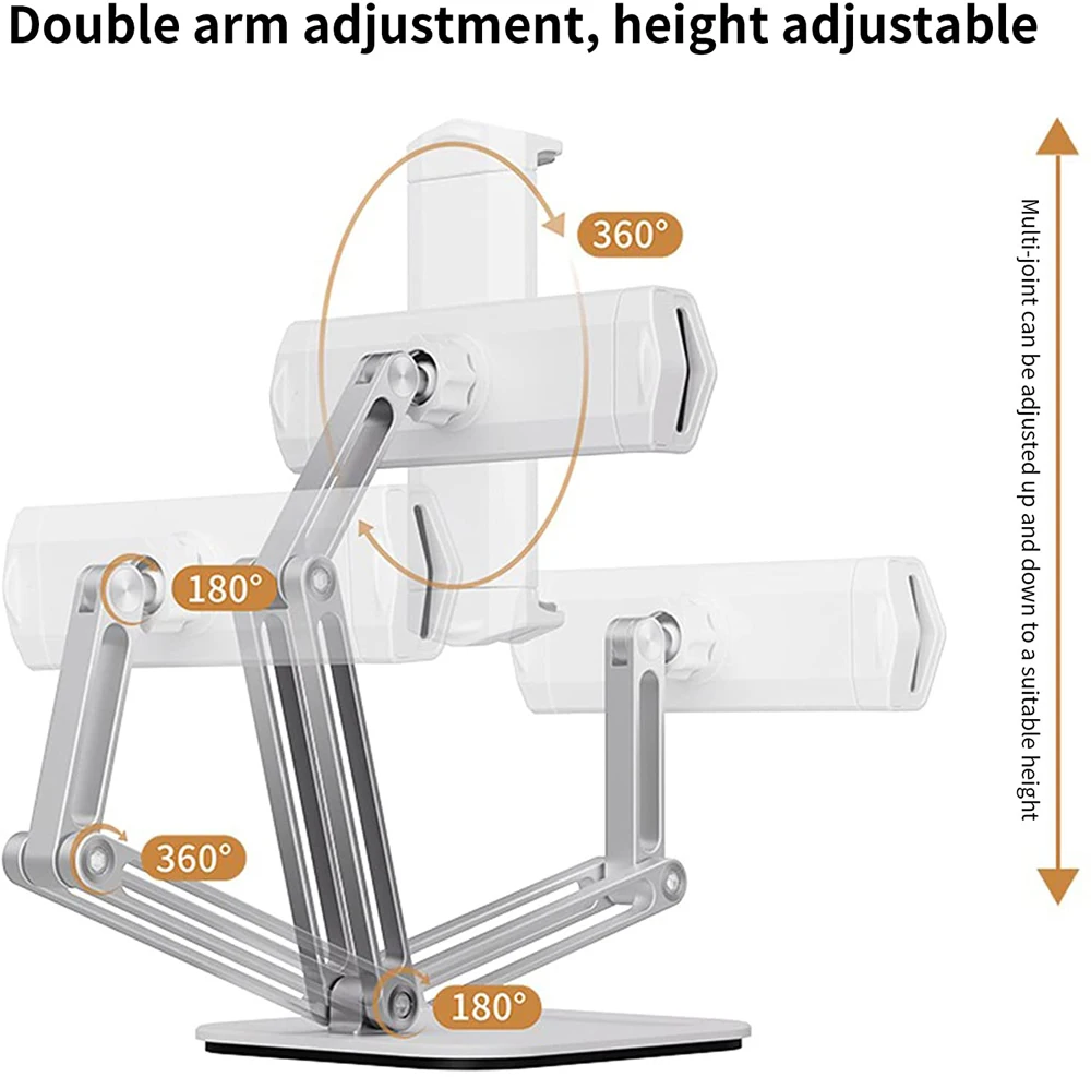 Soporte plegable de tres ejes para tableta, soporte de escritorio multiángulo ajustable de aluminio para teléfono móvil, manos libres, nuevo