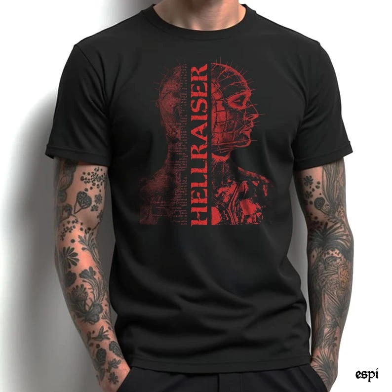 T-shirt Hellraiser Cenobite : « Salutation » - T-shirt graphique rétro sur le thème des films d'horreur Harajuku