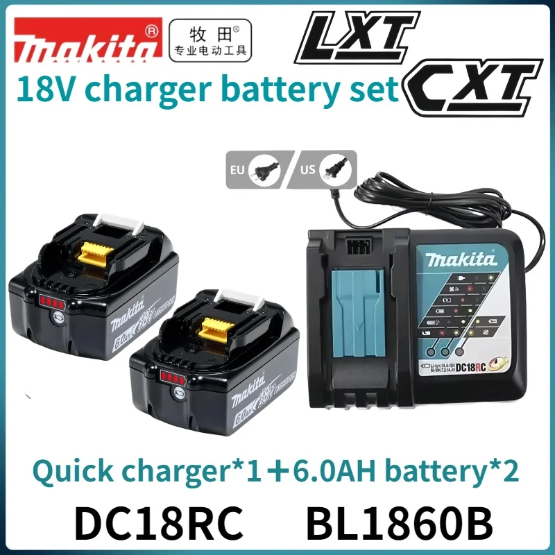 

Genuine Makita 18V6.0Ah lithiumrechargeable battery can replace Makita 18V BL1815N BL1830B BL1850B BL1860B with Charger