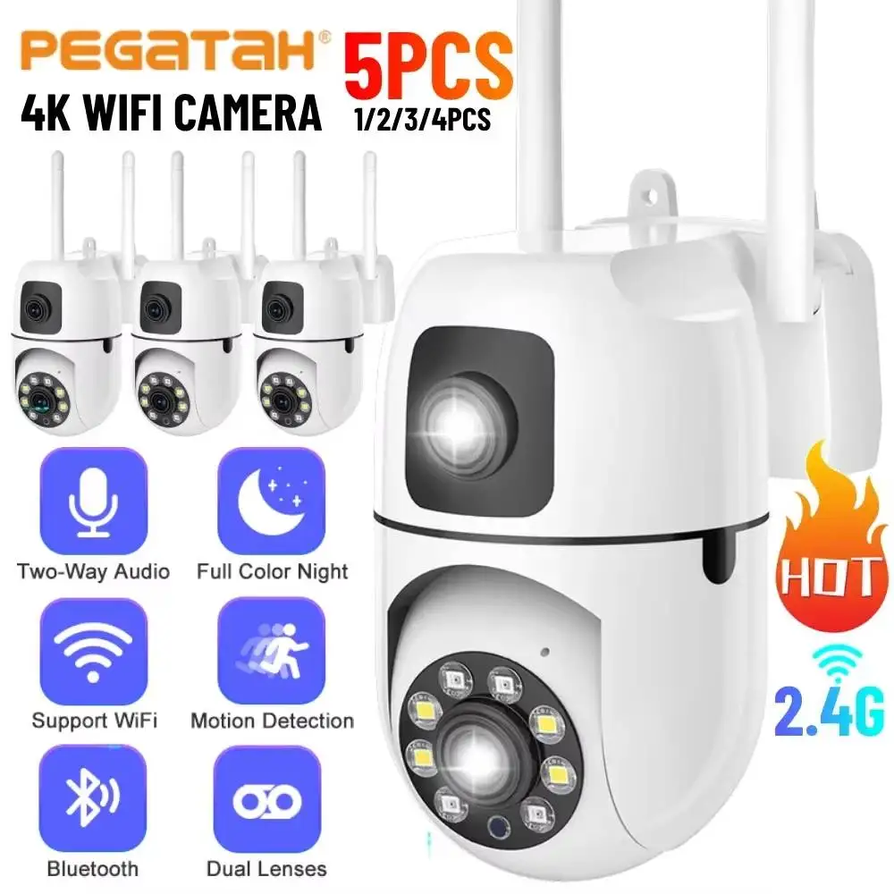 

1-5PCS 4K WiFi Surveillance Cameras Dual Lens 8MP IP Camera Outdoor Security Protection Auto Tracking CCTV PTZ Cam YI IOT