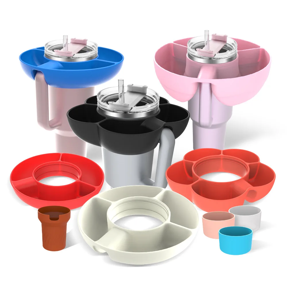 

silicone portable flower snack fruit cup bottle fruit dishs tray pan for stanley 40OZ tumbler accessories decorations outdoor