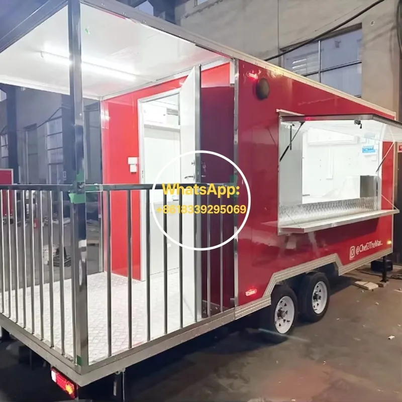 Mobile Fast Food Trailer Hot Dog Van Truck with Ce Certification Street Carts Snacks Promotion Mobile Food Trailer