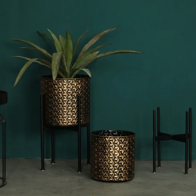 Limited Retro Iron Plant Stand Living Room Floor Plant Shelves Split Design Stand for Flowers Multi-scene Suitable Flower Rack