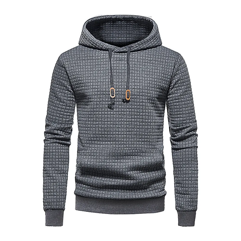 New Men's Solid Color Casual Gym Thin Hoodie Oversize Spring and Fall Long Sleeves Sweatshirt Pullover Casual Warm Hoodie Gift