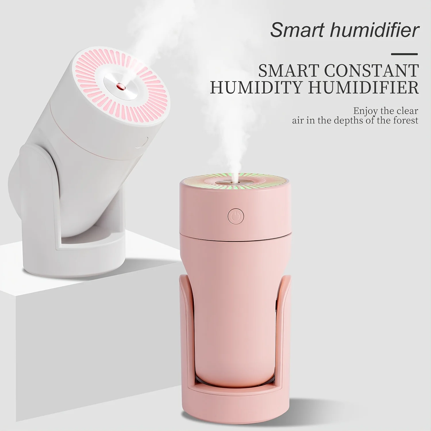 1pc Shaking Head Humidifier Super Quiet Colorful Mini Humidifier with Adjustable Angle and Shakable Head - Perfect for Car, Offi