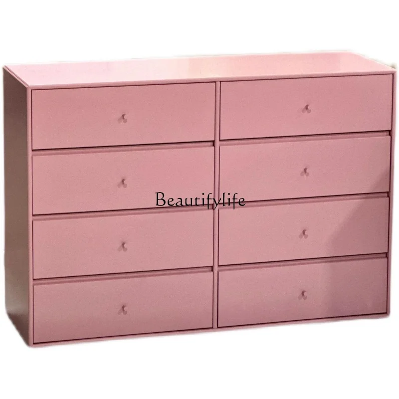 Dopamine bedroom storage cabinet living room sofa Barbie pink bedside cabinet custom