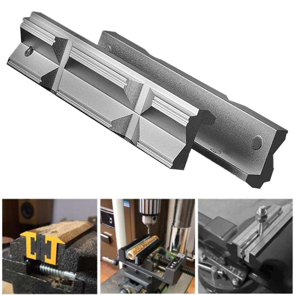 1 Pair V-clip CNC Milling Steel Vise Hard Jaw Fixture Aluminum Alloy V-Type Jaw 4/5/6/8 Inch V-clip Hand Tool Parts