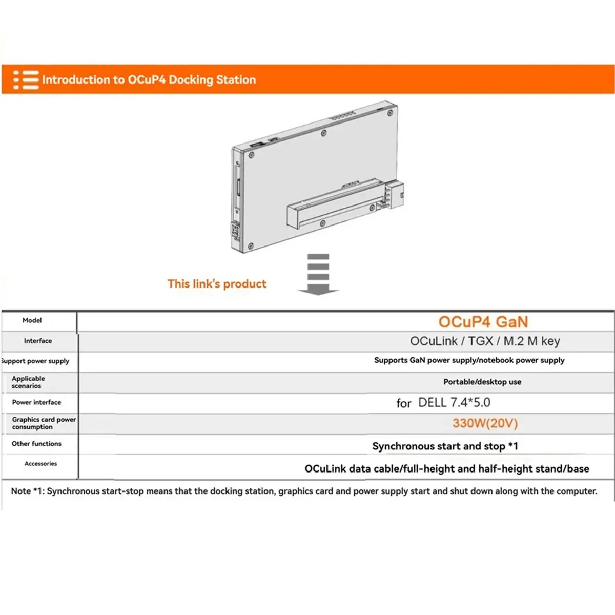 

OCuP4GaN OCuLink GPU Dock Chip PCIE 4.0 X4 NVME M.2 OCulink EGPU Adapter Mini External GPU Dock with Chassis