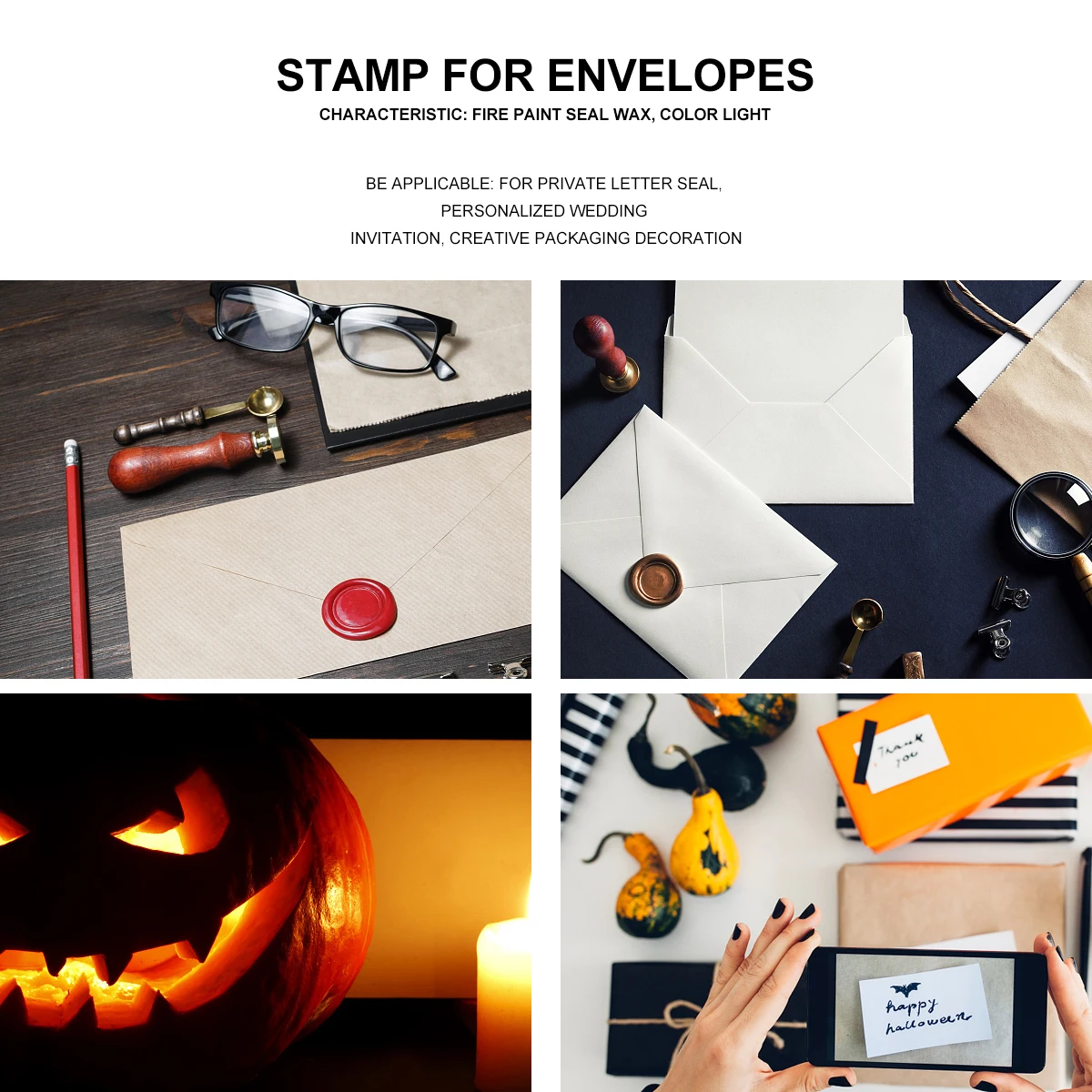 

Skull Decoration Personalized Wedding Invitation Halloween Scrapbook Wax Seal Stamp Head Copper Pattern