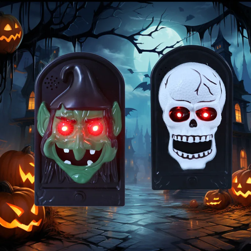 Halloween Animated Eyeball Doorbell Haunted House Decoration Glowing Rotating Eyes with Spooky Sounds Prank Prop Party