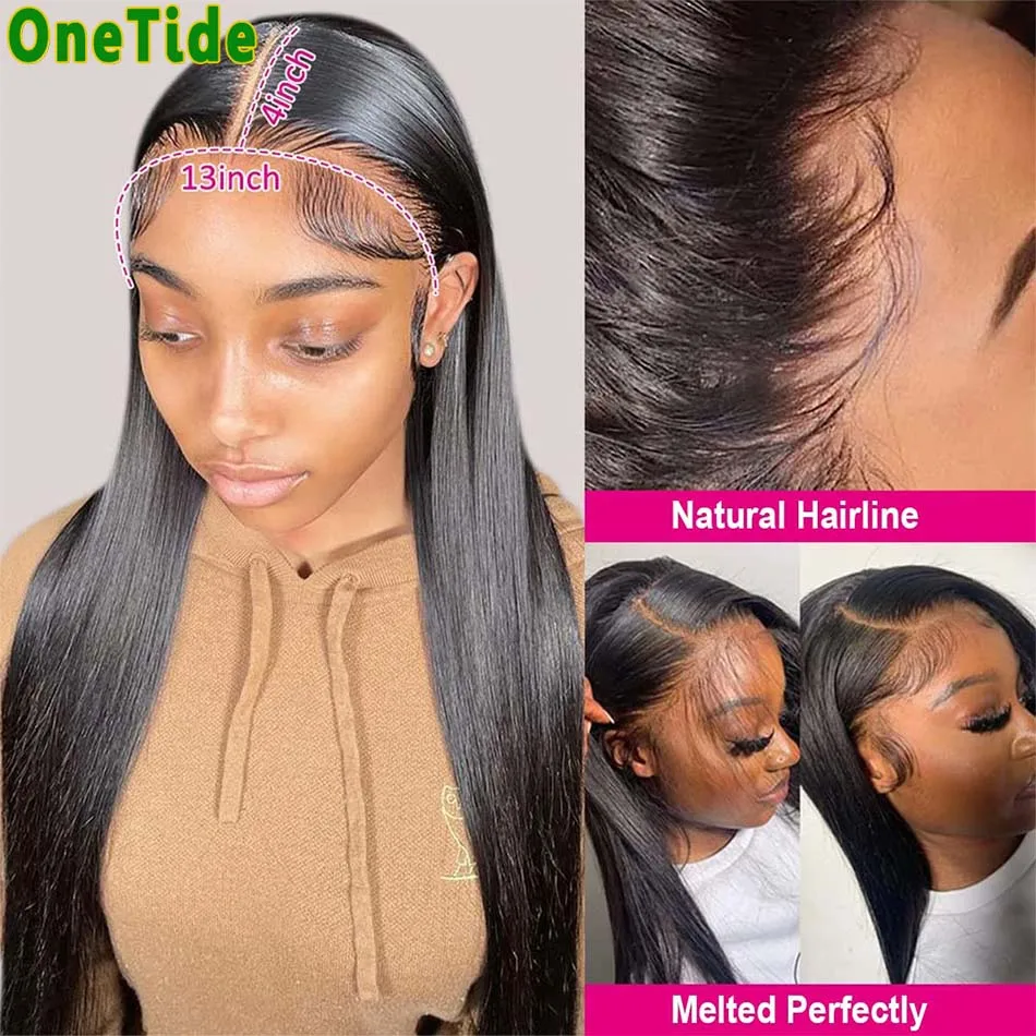 Straight Wigs Human Hair Lace Frontal Wig Brazilian Straight Human Hair Wig 13X4 Lace Front Wig 4X4 Pre Cut Lace Closure Wig