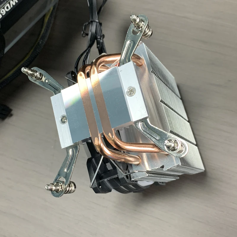2개의 히트파이프 ARGB CPU 쿨러 타워 PC 라디에이터 5V-3PIN 무소음 RGB 팬 (인텔 1700 1200 1150 1155 1156 1366 2011 X79 X99 호환) 썸네일 6