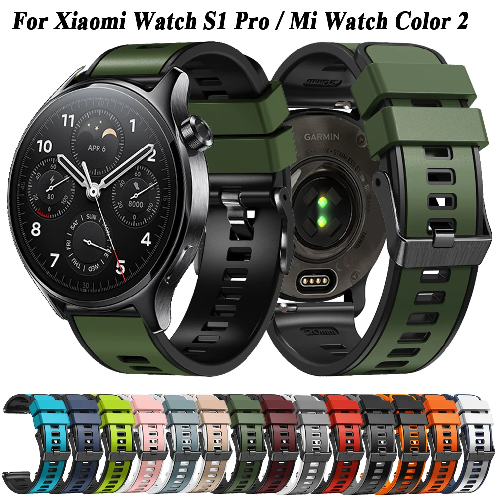 Silicone Strap 22mm Watchbands For Xiaomi Mi Watch S1 Pro /S1 Active/Color 2 /Mi Watch S3 S2 Wristband Belt Bracelet Accessories