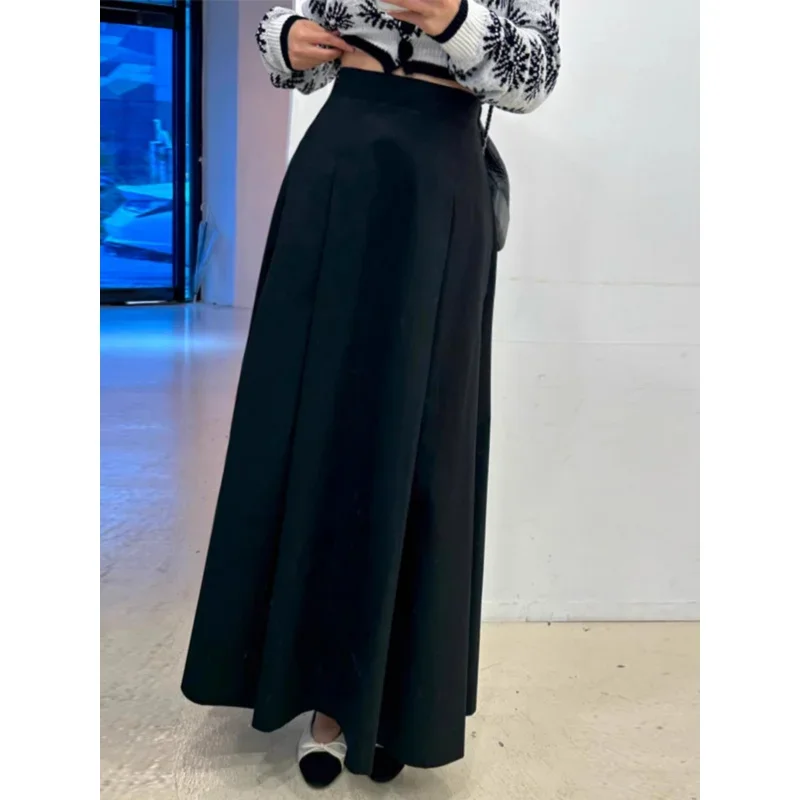 

Юбка с большим подолом, женская осенне-зимняя новая юбка-зонтик с высокой талией и крестом, маленькая утягивающая юбка во французском стиле в стиле ретро