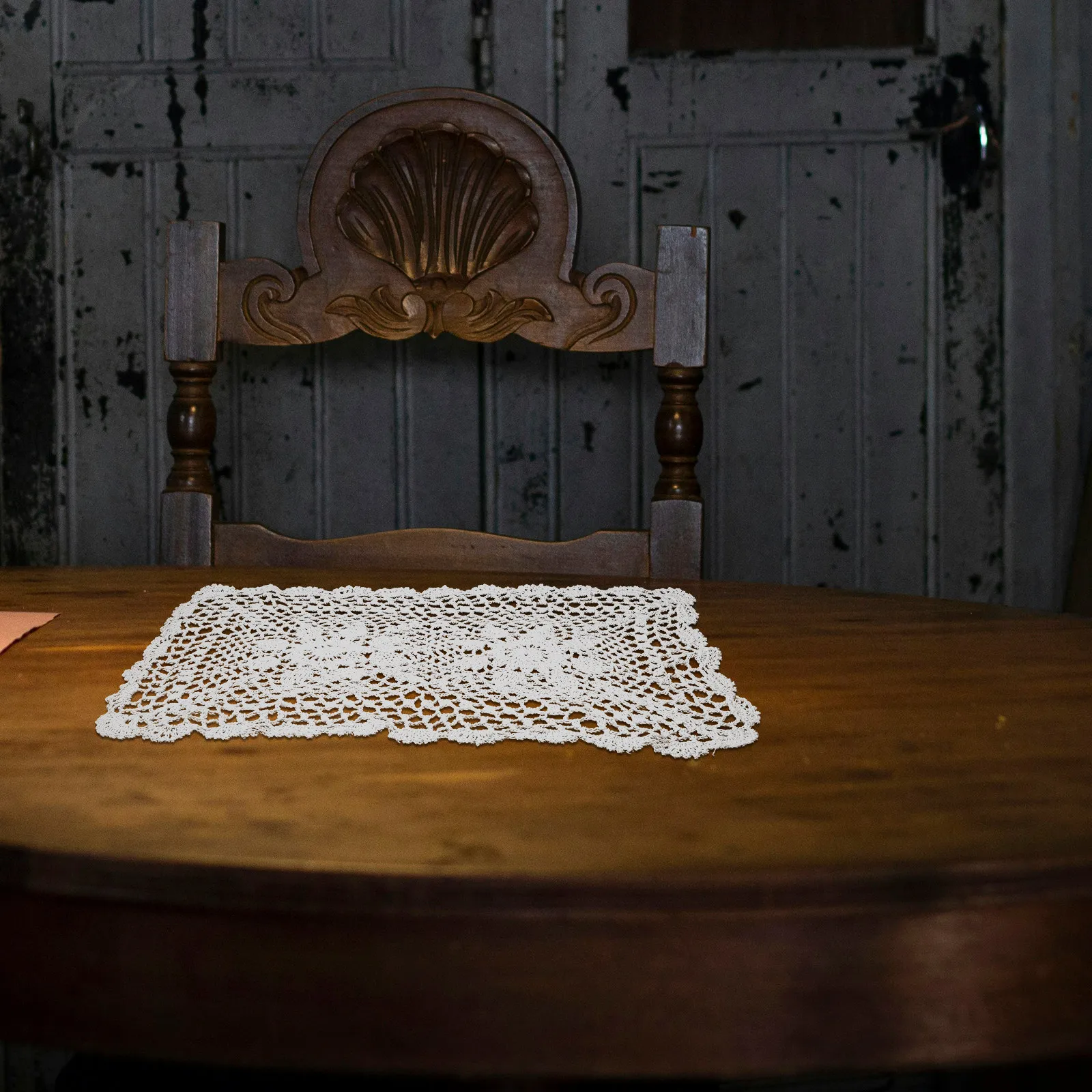 Cotton Woven Placemat Braided Hollow Out Lace Delicate Table Mat White 30x50cm Wedding Party Decorative Placemat