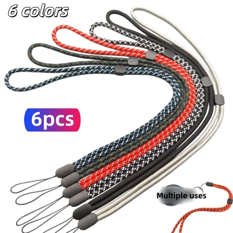 6 Pack 6 Colors Adjustable Lanyards Neck Strap Lanyard for Keys Pen Phone Id Badges Holder