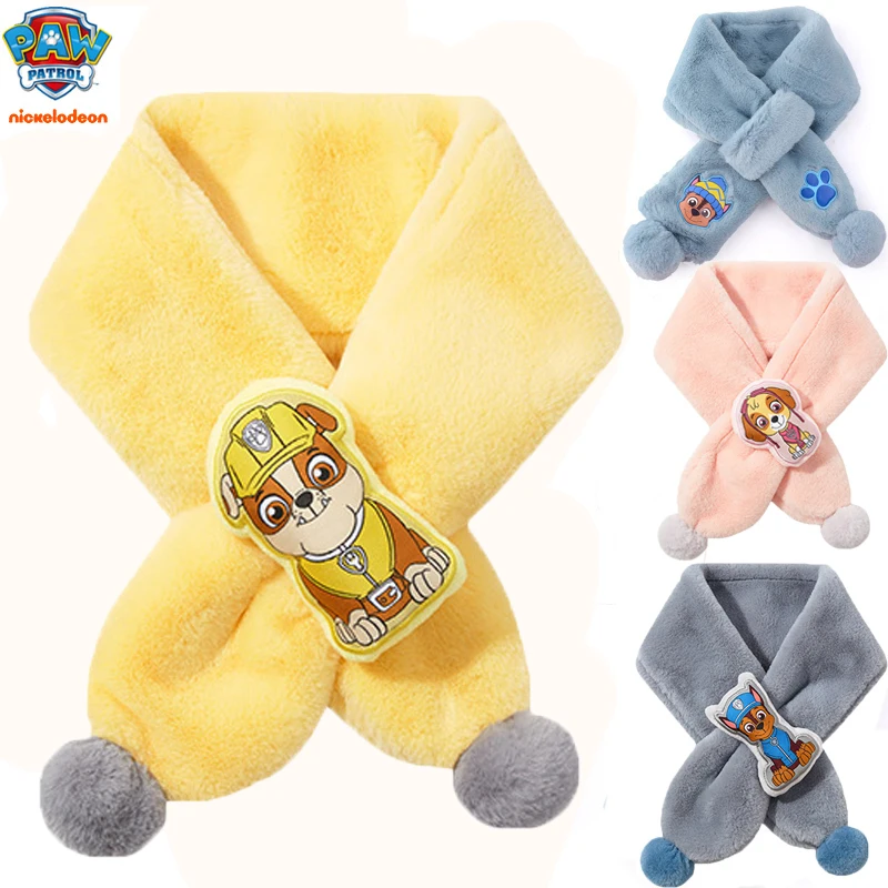 High Quality 2024 New Original Paw Patrol Winter Scarf Glove Anime Toy Action Figure Doll Juguetes Children Birthday gift