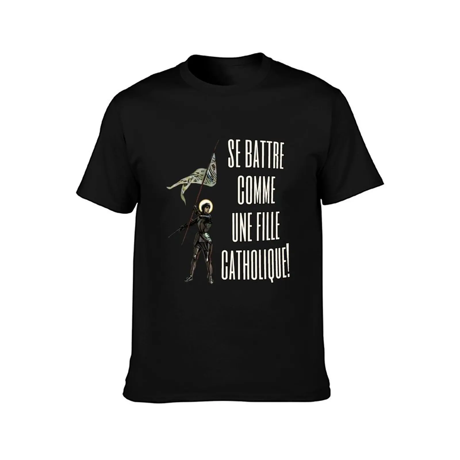 Jeanne d'Arc - Se battre comme une fille Catholique T-Shirt Sports Casual Short Sleeve Cotton Tee
