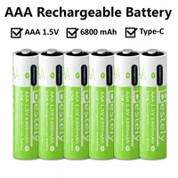 2025 New Long-lasting AAA Rechargeable Batteries, 6800mAh Type-C 1.5V Lithium Battery, Triple A Battery for Clocks, Shavers,Toys