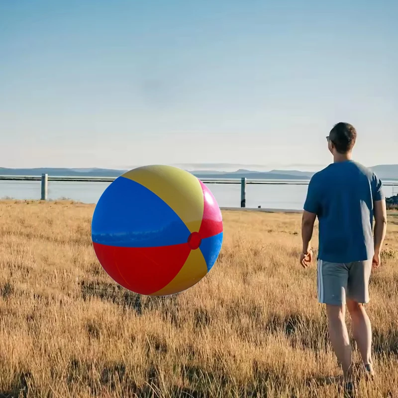 1 قطعة كرة قابلة للنفخ من مادة PVC بقطر 23.62 بوصة مناسبة للأنشطة الخارجية للعب على شواطئ الأراضي العشبية #5