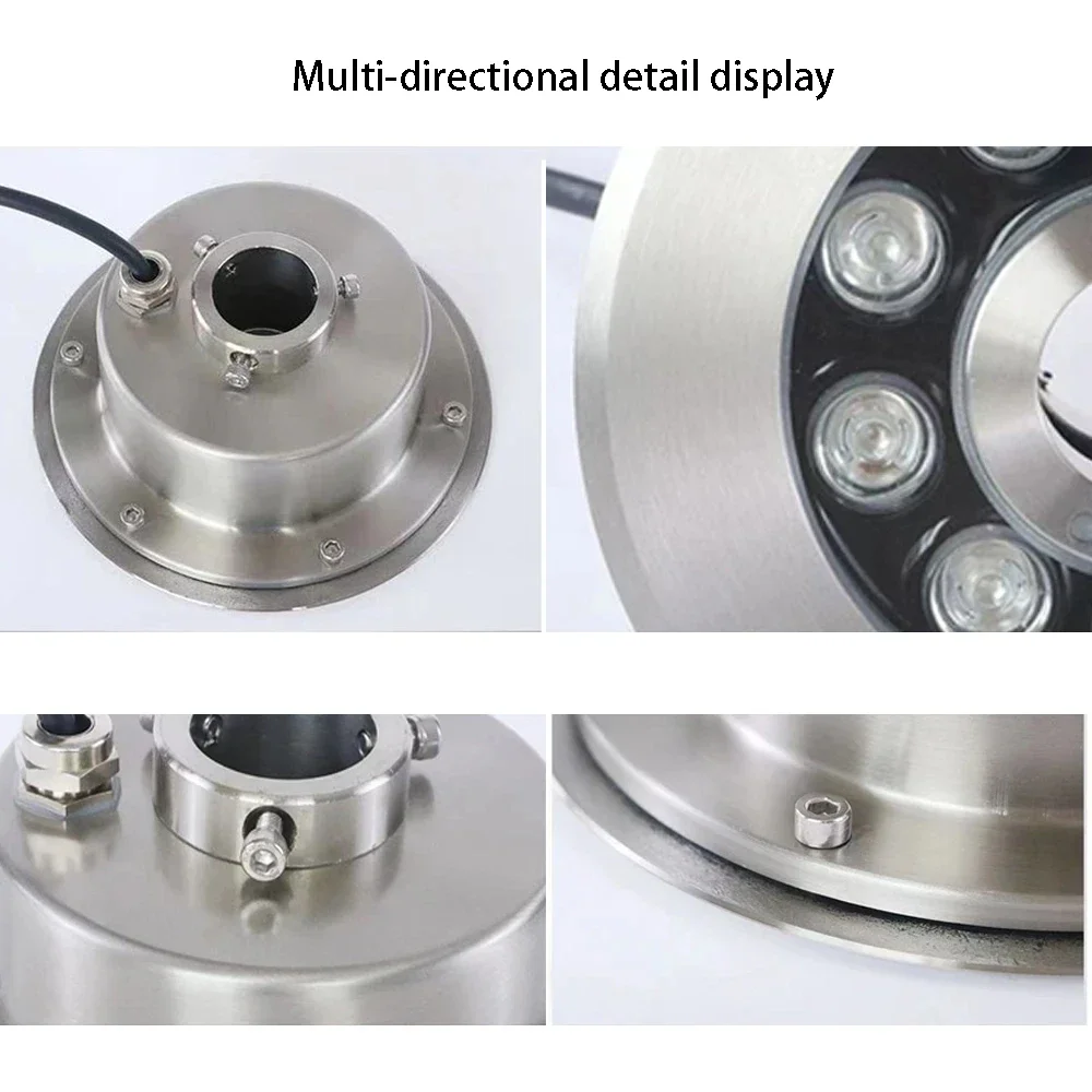 Subaquática RGB LED Fountain Light, IP68 Lâmpada impermeável, Luz de assoalho, Buried Hot Spring, 12W, 6W, 9W, AC 12V