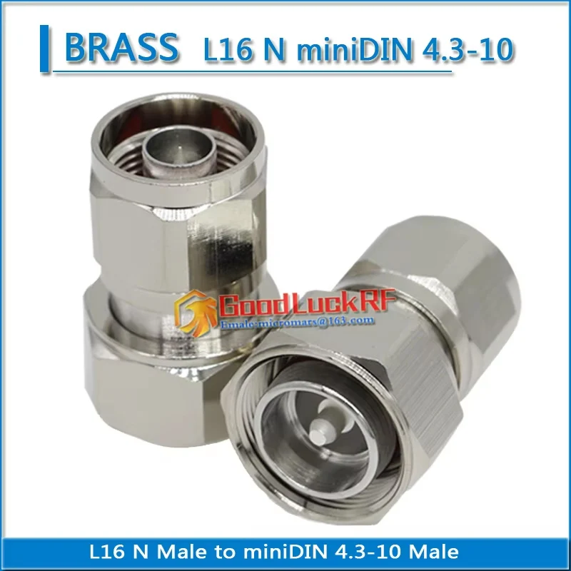 High-quality L16 N Male to miniDIN mini DIN 4.3-10 Male Plug Socket Straight Brass Coaxial 4310 RF Connector Adapters