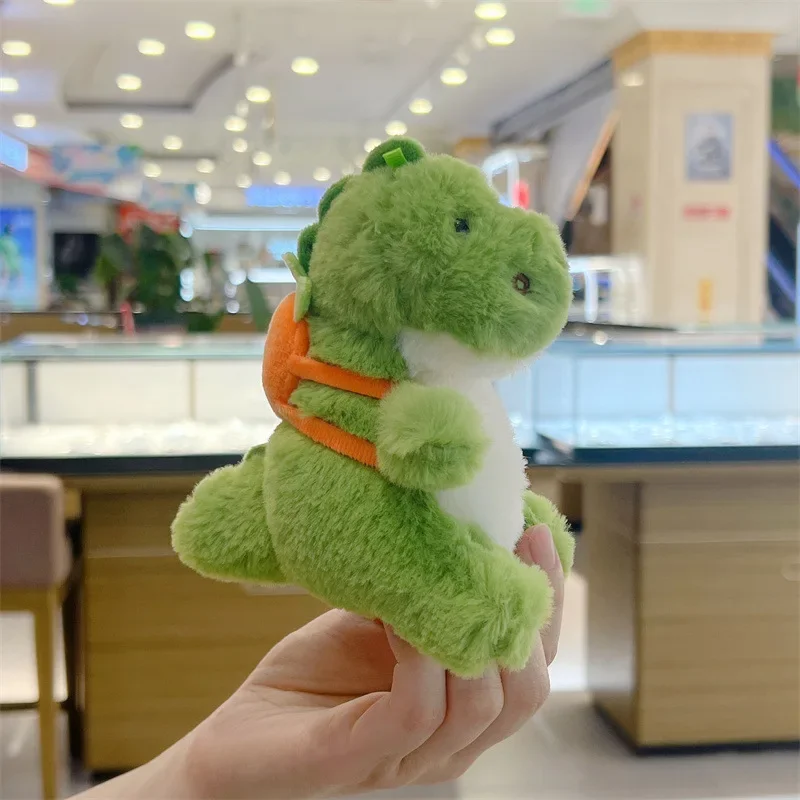 Dinosaur Keychain Stuffed Plush Toy Backpack Pendant Decorative Soft Dinosaur Plush Doll School Bag Car Keychain Holiday Gift