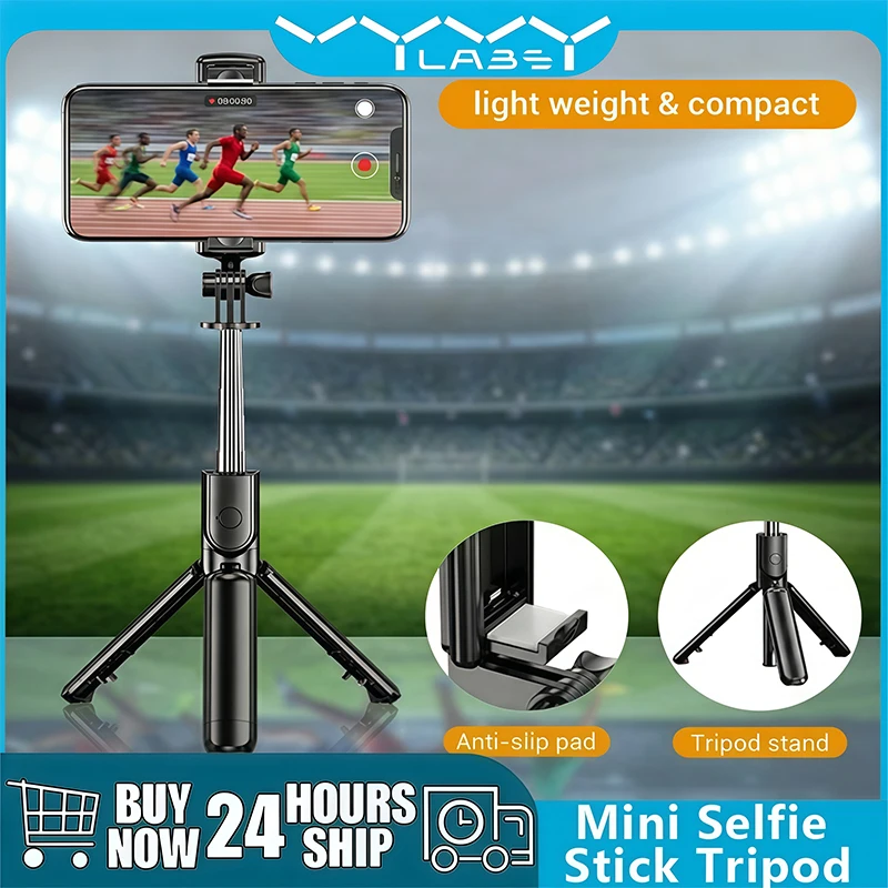 

Vyvylabs Mini Selfie Stick with Tripod Stand Extendable Wireless Remote Retractable Phone Stand for Match Live Video Streaming