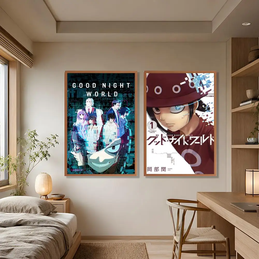Anime Fantasy Good Night World Poster Wall Art Poster HD Waterproof PP Print Bedroom Living Room Office Decor Gift