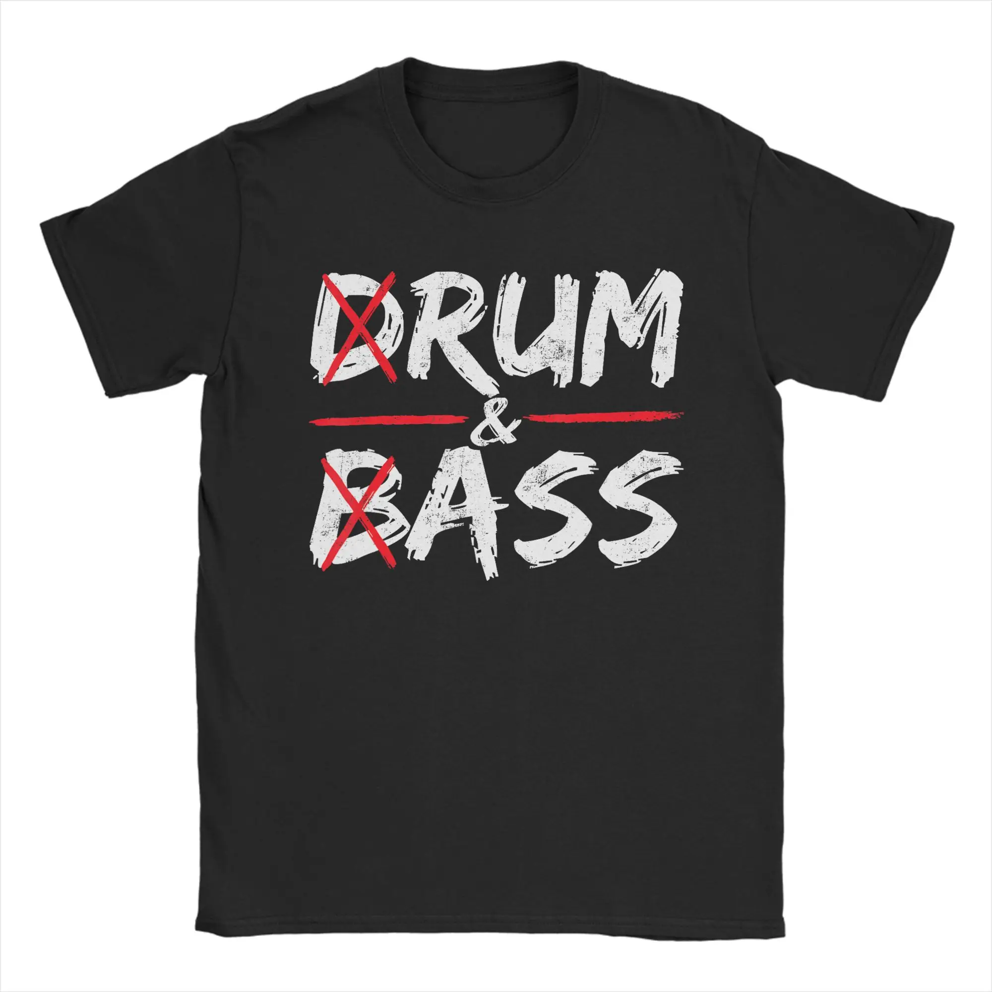 Men's Vintage Drum &Amp; Bass Rum &Amp; Ass Funny T Shirts  Pure Cotton Tops Cool Short Sleeve O Neck Tee Shirt Printed T-Shirts