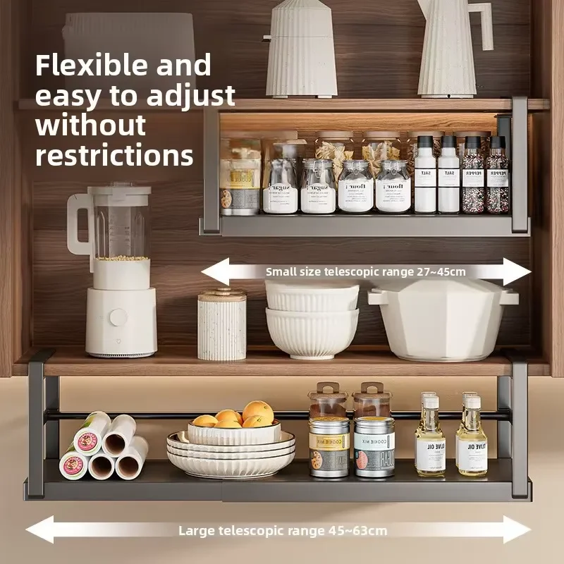 Under Cabinet Kitchen Hanging Rack - Multi-Functional Organizer for Paper Towels, Foil, Utensils and Spice Storage