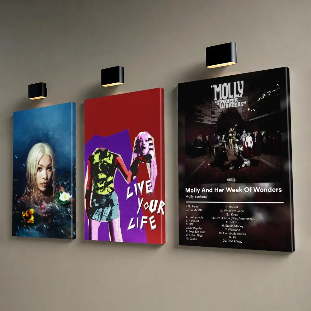 Album M-Molly Santana Framed Wall Painting Canvas Poster Wall Art HD Print Home Decor Room Decoration Artwork Gift Wood Frame