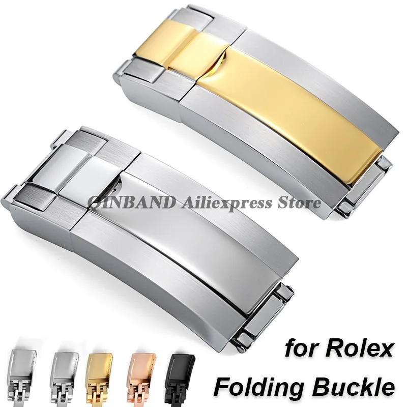 مشبك ساعة رولكس دايتونا الغواصة GMT يخت ماستر 9x16 مللي متر مشبك من الفولاذ المقاوم للصدأ حزام مشبك حزام الساعات زر ساعة معدني