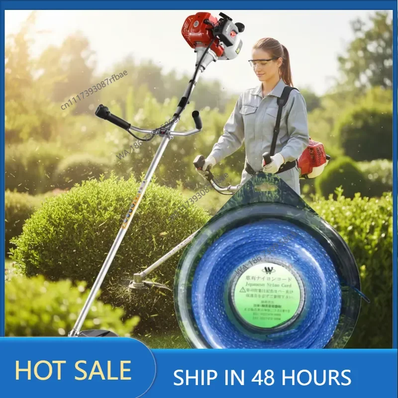 Hot Sale Blue 3.0mm Spiral-Shaped Straw Rope Trim Line Efficient Multi-Angle Cutting Lawn Gardening Mower Parts Accessories