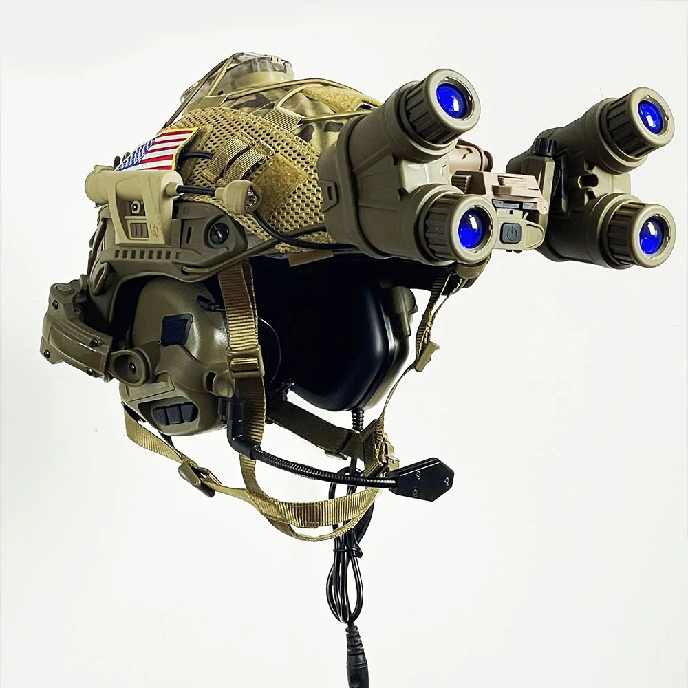 Tactical Helmet and Vest Kit Set Full Coverage MOLLE Modular Pouch System NVG Model Gear for Outdoor Training Cosplay Equipment
