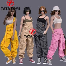 CHILI TOYS cl005 1/6 Scale female dolls clothes vest Overalls jumpsuit black red yellow fit 12'' action figure body model