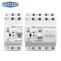 Interruptor de Transferencia Automática TOMZN TOQ9 Modelo Slim, Interruptor de Doble Alimentación ATS 2P 4P 230V AC 63A, Riel DIN, 50/60Hz, Conmutación Ininterrumpida