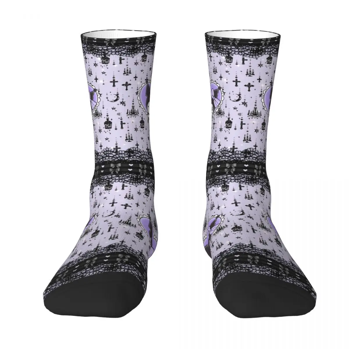 Kuromi Kawaii Cartoon Socks Autumn Stockings Gothic Men's Soft Breathable Socks Graphic Running Sports Non Skid Socks