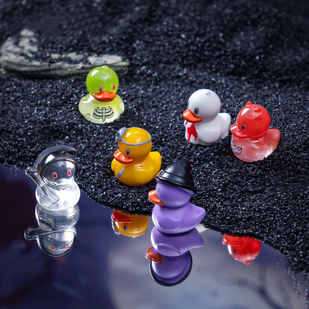 6/30/60PCS Mini Ducks Demon Miniature Figurines Duck Satan Home Decor Duck Reaper Halloween Decorations Zombie/ghost/witch