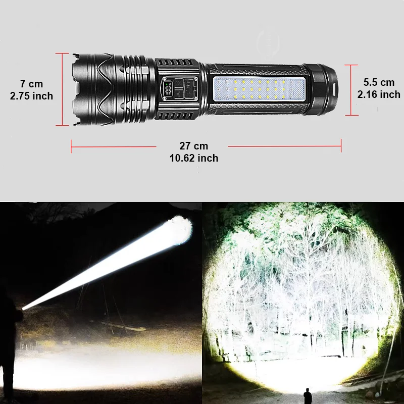 New 15000000LM High Power Rechargeable Led Flashlights Lighting Built-in 15000mAh Ultra Power Flashlights Tactical Torch Lantern