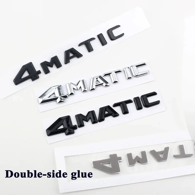 3d Black Chrome 4 Matic Logo Letters Car Trunk Badge For GLC 250 GLK 220 ML 320 4matic Emblem Sticker Accessories