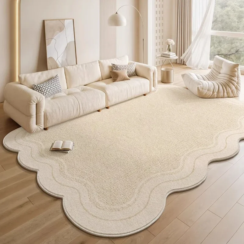 Cream Style Bedroom Decor Large Carpet Thick Plush Carpets for Living Room Irregular Shape Lounge Floor Mat Home Fluffy Soft Rug