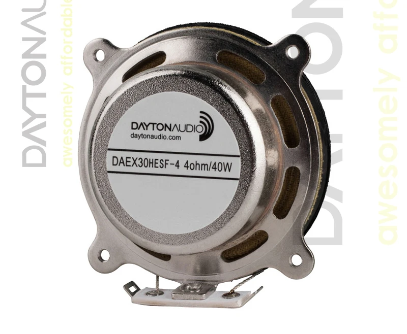

Dayton DAEX30HESF-4 high-efficiency 30mm 40W 4-ohm vibration exciter from the United States