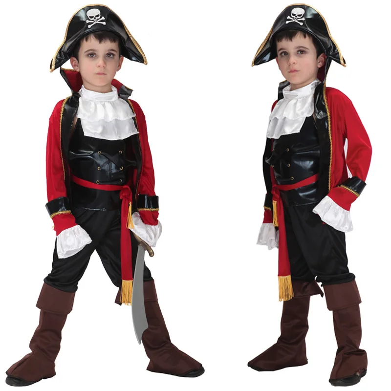 Trẻ Em Cướp Biển Trang Phục Fantasia Infantil Cosplay Quần Áo Trang Phục Halloween Cho Bé Trai Trẻ Em Sinh Nhật Carnival Đảng Áo Lạ Mắt