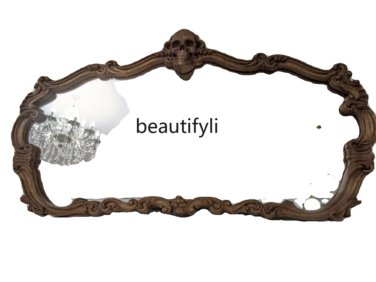 

Bathroom wall-mounted mirror American special-shaped retro bathroom mirror Wash table makeup mirror